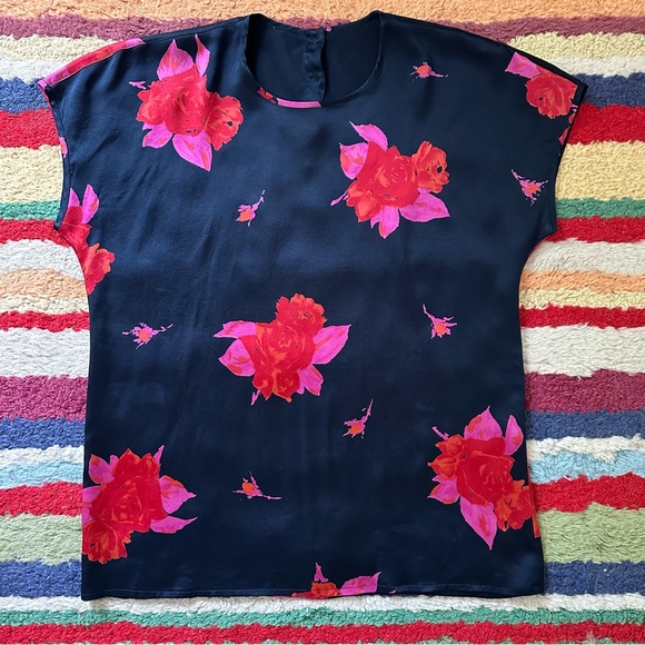 Floral Silk Blouse - Picture 1 of 6